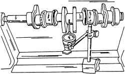 Измерение биения коленчатого вала в районе средней шейки