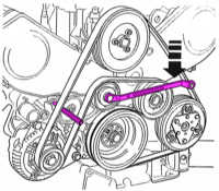  Натяжение клинового либо поликлинового ремня Audi 80