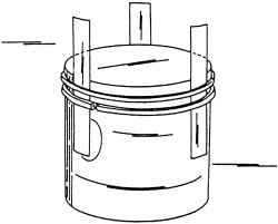 Схематическое изображение снятия или установки поршневых колец