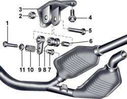 Элементы подвески выхлопной трубы к элементам кузова на полноприводных автомобилях с автоматической коробкой передач