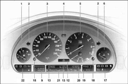  Органы управления, приборы и контрольные лампы BMW 5 (E39)