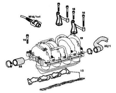  Снятие и установка впускного трубопровода Mercedes-Benz W140