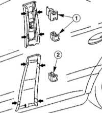  Снятие и установка облицовки стоек А и В Mercedes-Benz W203