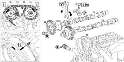  Снятие и установка компонентов ГРМ Mercedes-Benz W163