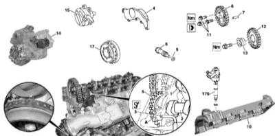  Снятие и установка компонентов привода ГРМ Mercedes-Benz W163