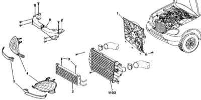  Снятие и установка радиатора системы охлаждения Mercedes-Benz W163