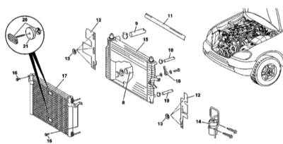  Снятие и установка радиатора системы охлаждения Mercedes-Benz W163