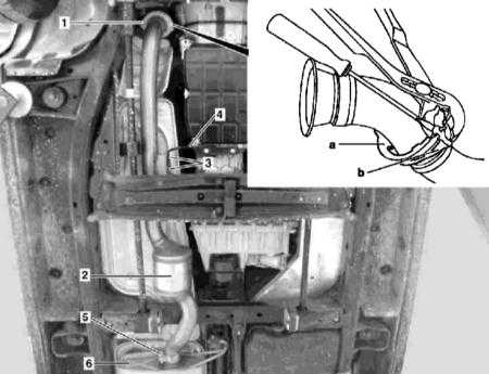  Снятие и установка каталитических преобразователей на дизельных моделях Mercedes-Benz W163