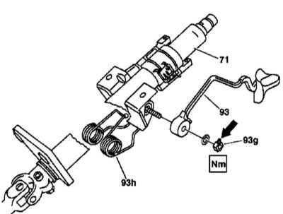  Разборка механического регулятора рулевой колонки Mercedes-Benz W163