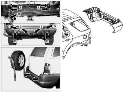  Снятие и установка заднего бампера Mercedes-Benz W163