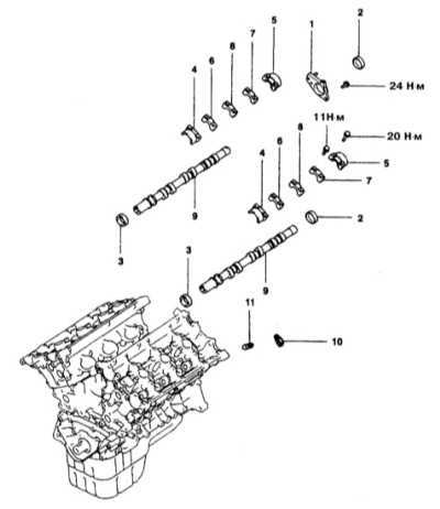  Снятие и установка распределительных валов и толкателей привода   клапанов Mitsubishi Galant