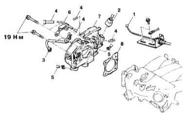  Снятие и установка корпуса дросселя Mitsubishi Galant