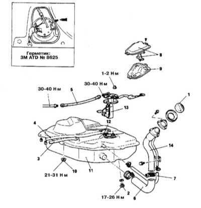  Снятие и установка топливного бака Mitsubishi Galant