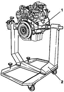 Установка двигателя на специальном стапеле
