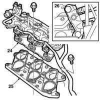  Снятие и установка впускного трубопровода, ремня привода ГРМ и головок цилиндров Saab 95
