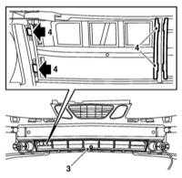  Снятие и установка декоративных решёток радиатора Saab 95