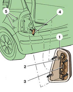  Снятие и установка заднего фонаря Skoda Fabia