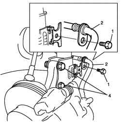 Болты крепления тормозного шланга и кронштейна стойки