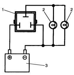 Схема проверки реле выключателя указателей поворота и аварийной сигнализации