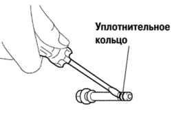 Снятие уплотнительного кольца с направляющего пальца