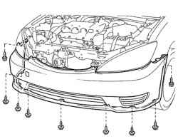 Болты нижнего крепления переднего бампера
