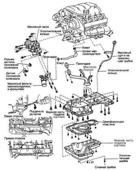  Снятие и установка поддона картера двигателя Toyota Land Cruiser