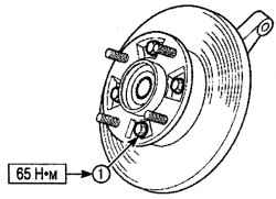 Расположение болтов (1) крепления ступицы