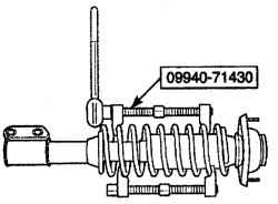 Использование специального приспособления 09940—71430 для сжатия пружины